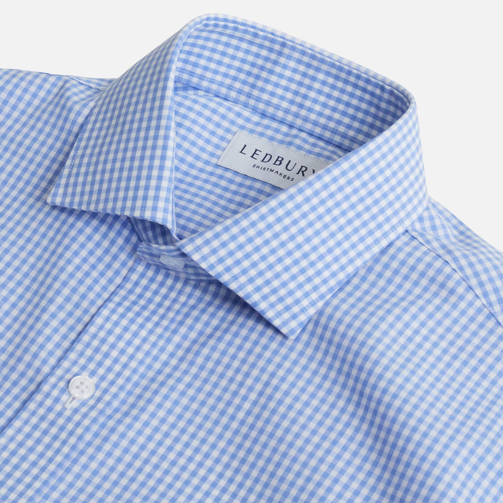 The Blue Wheeler Non Iron Gingham Custom Shirt Custom Dress Shirt- Ledbury