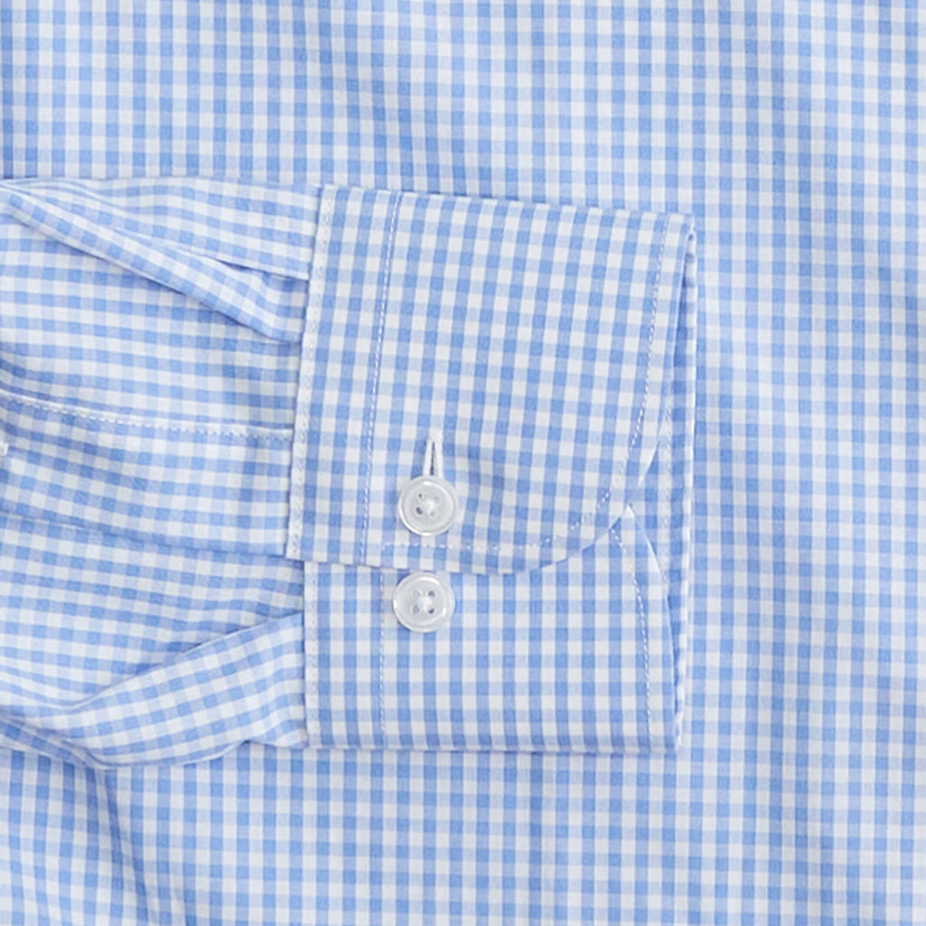 The Blue Wheeler Non Iron Gingham Custom Shirt Custom Dress Shirt- Ledbury