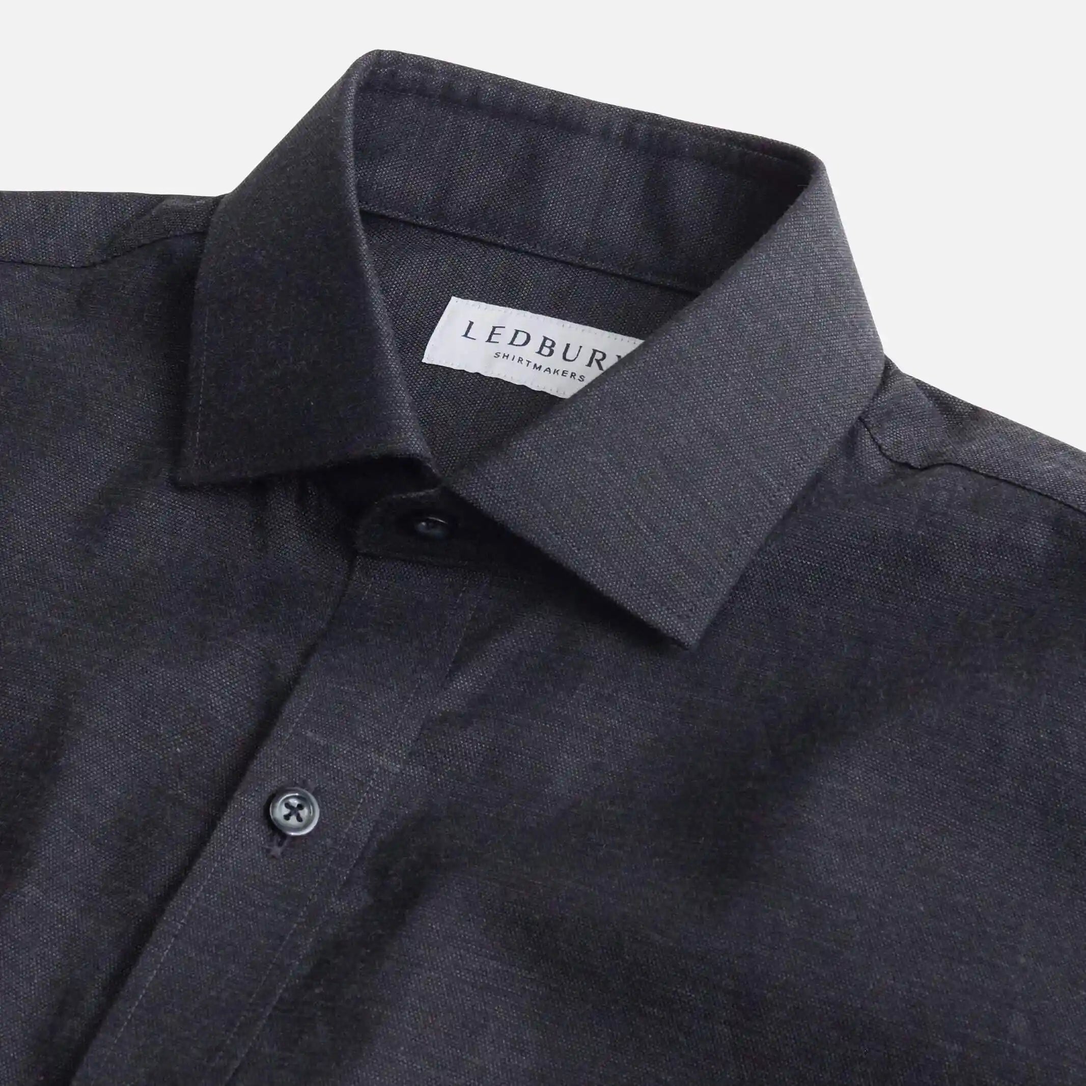 The Charcoal Brompton Mouline Custom Shirt Custom Dress Shirt- Ledbury