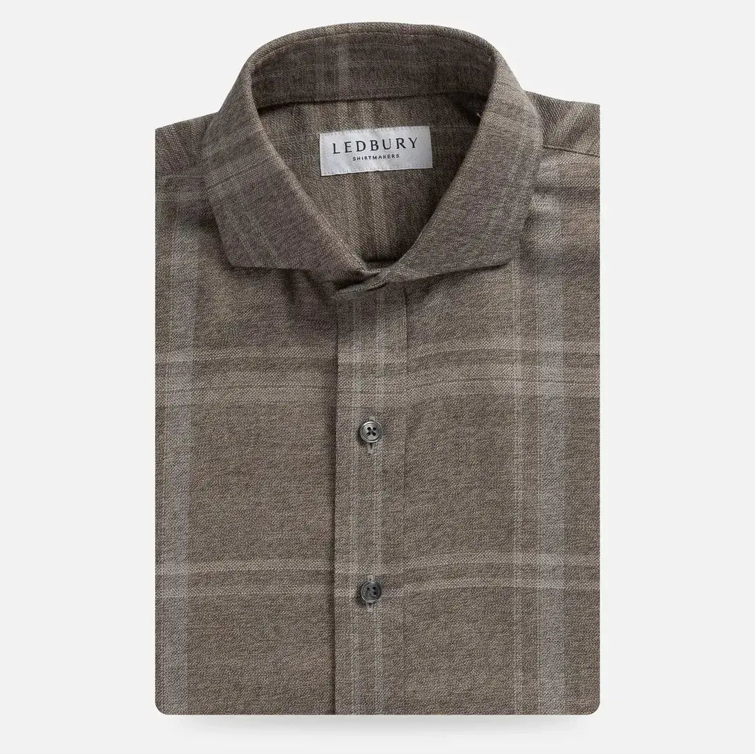 The Soft Brown Hartmann Flannel Custom Shirt Custom Casual Shirt- Ledbury