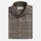 The Soft Brown Hartmann Flannel Custom Shirt Custom Casual Shirt- Ledbury