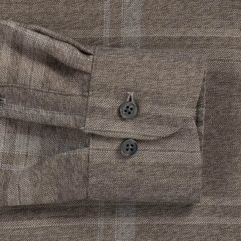 The Soft Brown Hartmann Flannel Custom Shirt Custom Casual Shirt- Ledbury