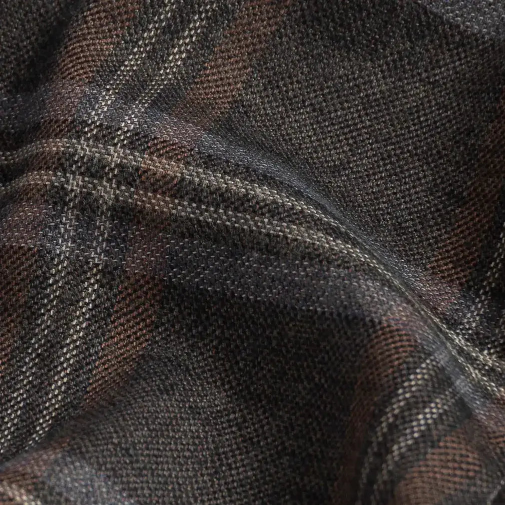 Portuguese flannel fabric in hickory - soft brushed cotton twill texture