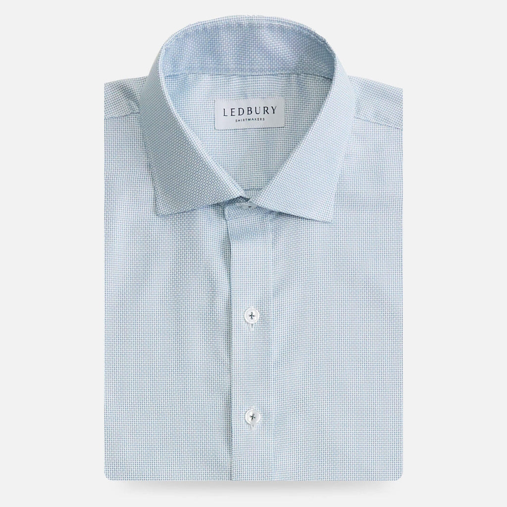 The Aqua Green Alston Non Iron Dobby Custom Shirt Custom Dress Shirt- Ledbury