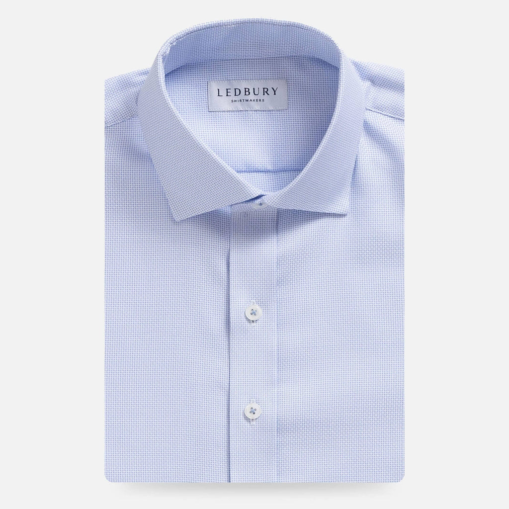 The Sky Blue Alston Non Iron Dobby Custom Shirt Custom Dress Shirt- Ledbury