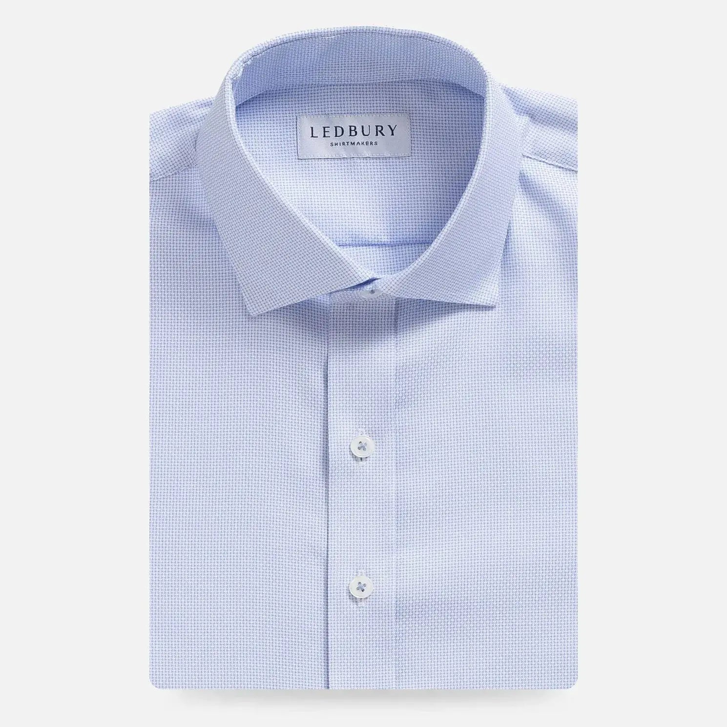 The Sky Blue Alston Non Iron Dobby Custom Shirt Custom Dress Shirt- Ledbury