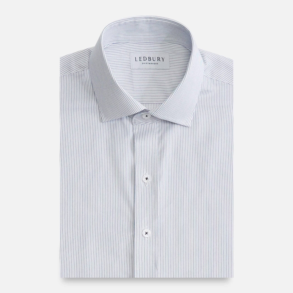 The Navy Stuthers Stripe Custom Shirt Custom Dress Shirt- Ledbury