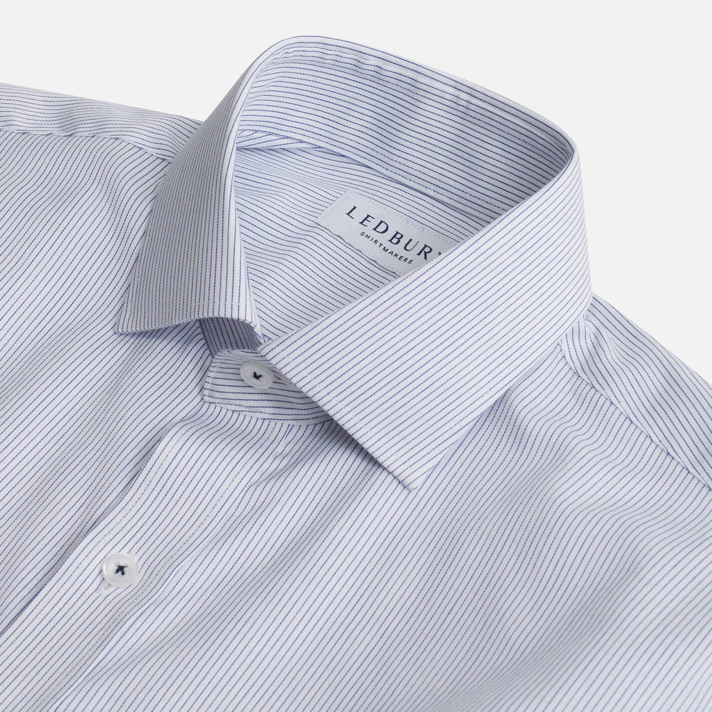 The Navy Stuthers Stripe Custom Shirt Custom Dress Shirt- Ledbury