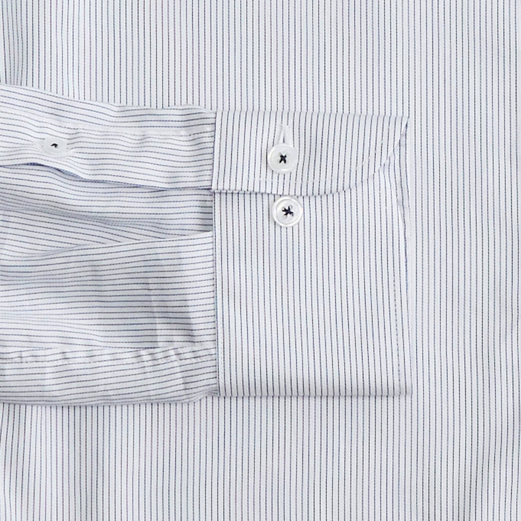 The Navy Stuthers Stripe Custom Shirt Custom Dress Shirt- Ledbury