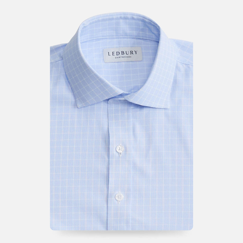 The Light Blue Winford Performance Twill Custom Shirt Custom Dress Shirt- Ledbury