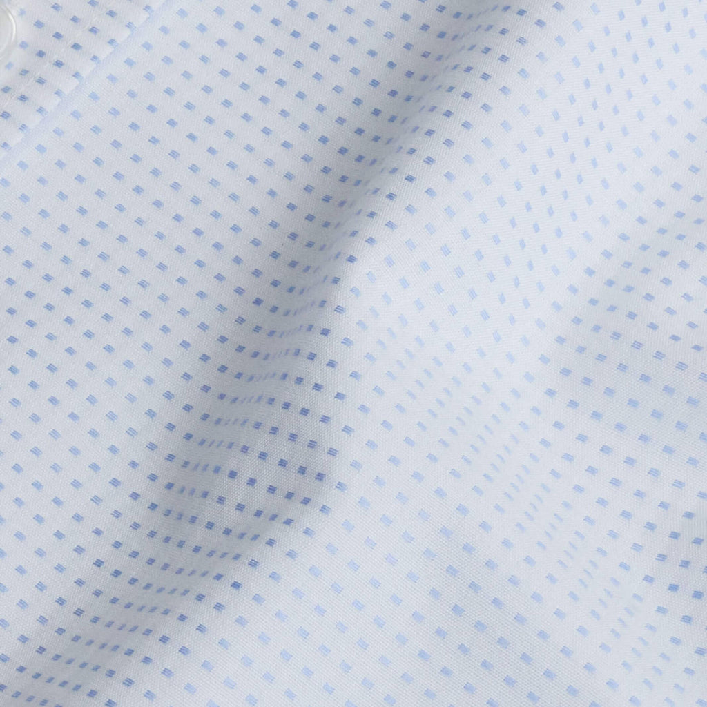 The Blue Kensington Non Iron Dot Custom Shirt Custom Dress Shirt- Ledbury