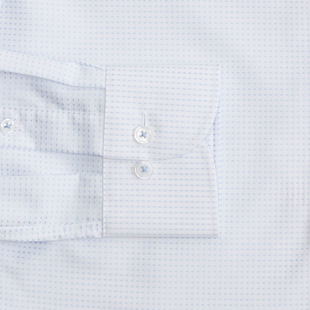 The Blue Kensington Non Iron Dot Custom Shirt Custom Dress Shirt- Ledbury