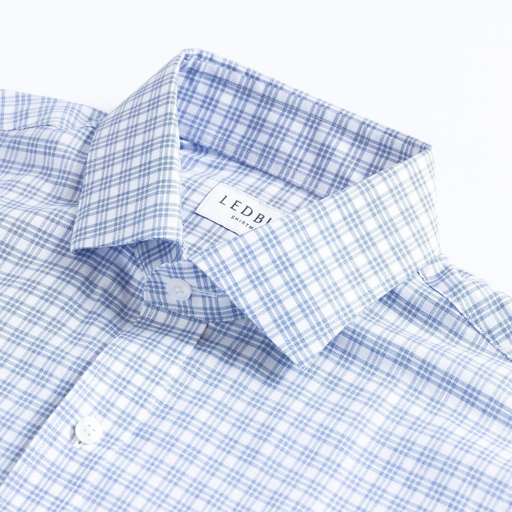 The Blue Nobleman Plaid Custom Shirt Custom Casual Shirt- Ledbury