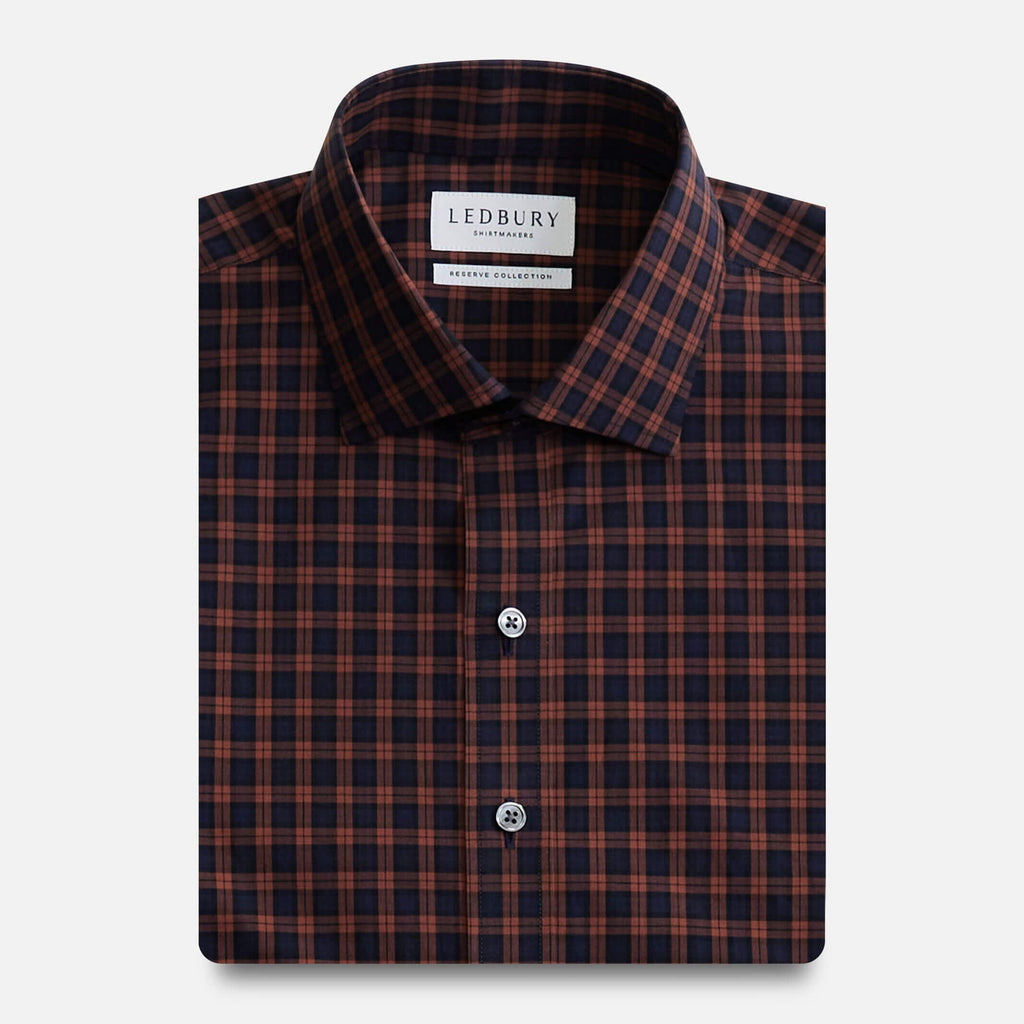 The Rust Elmsmere Plaid Custom Shirt Custom Dress Shirt- Ledbury