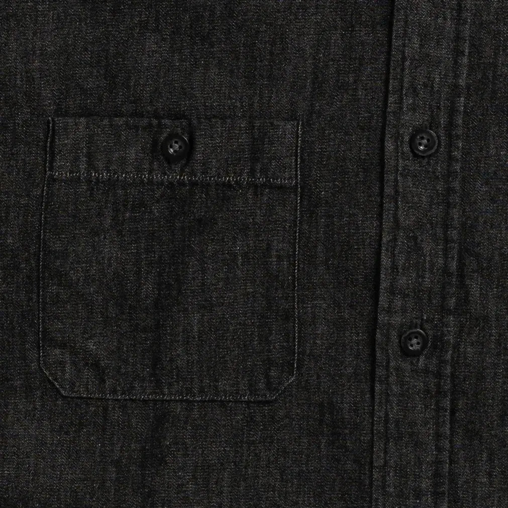 The Washed Black Slater Denim Utility Custom Shirt Custom Casual Shirt- Ledbury
