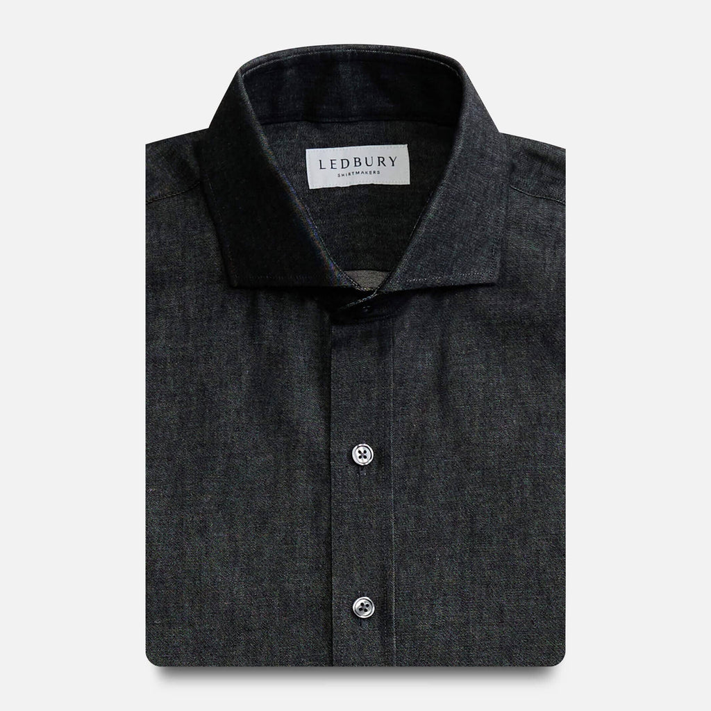 The Washed Black Slater Denim Custom Shirt Custom Casual Shirt- Ledbury