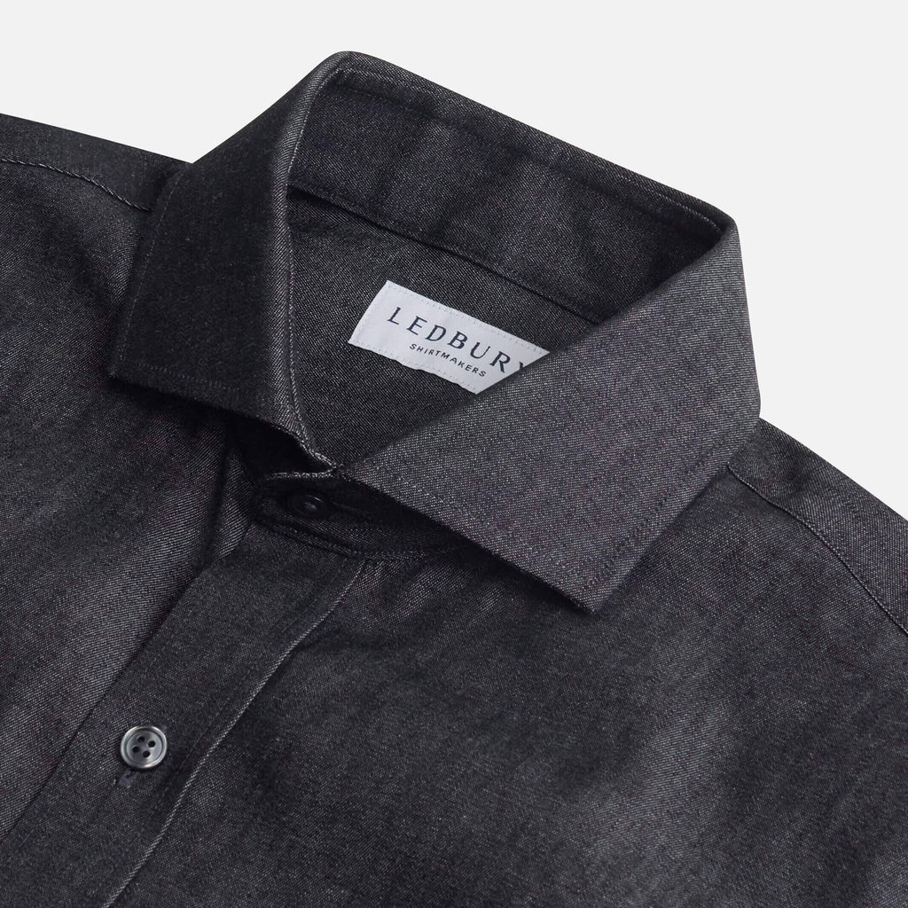 The Washed Black Slater Denim Custom Shirt Custom Casual Shirt- Ledbury