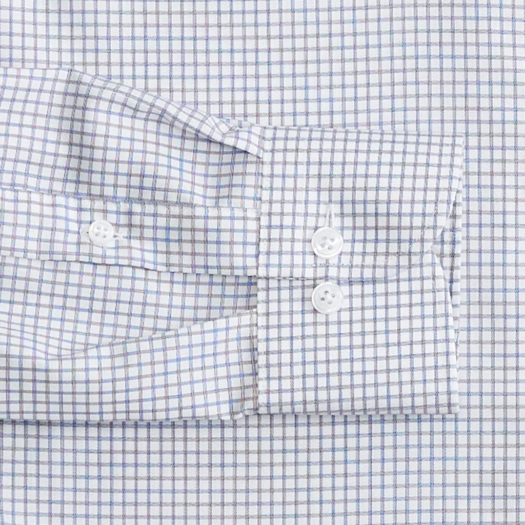 The Navy Blue Owen Check Custom Shirt Custom Dress Shirt- Ledbury