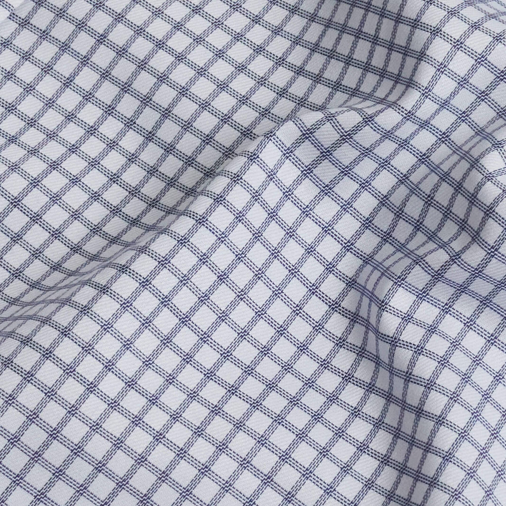 The Navy Blue Owen Check Custom Shirt Custom Dress Shirt- Ledbury