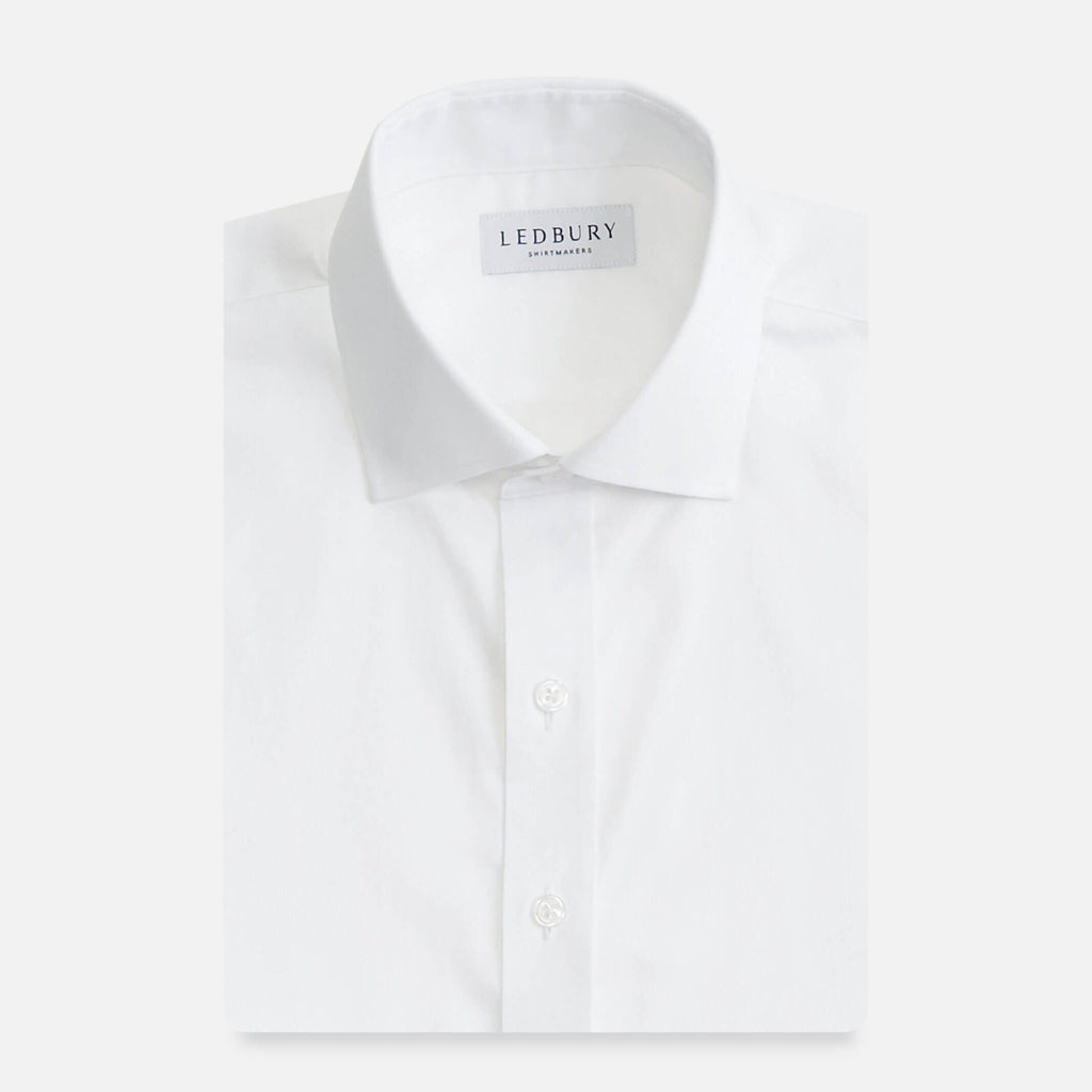 The White Winfield Fine Twill Custom Shirt Custom Dress Shirt- Ledbury
