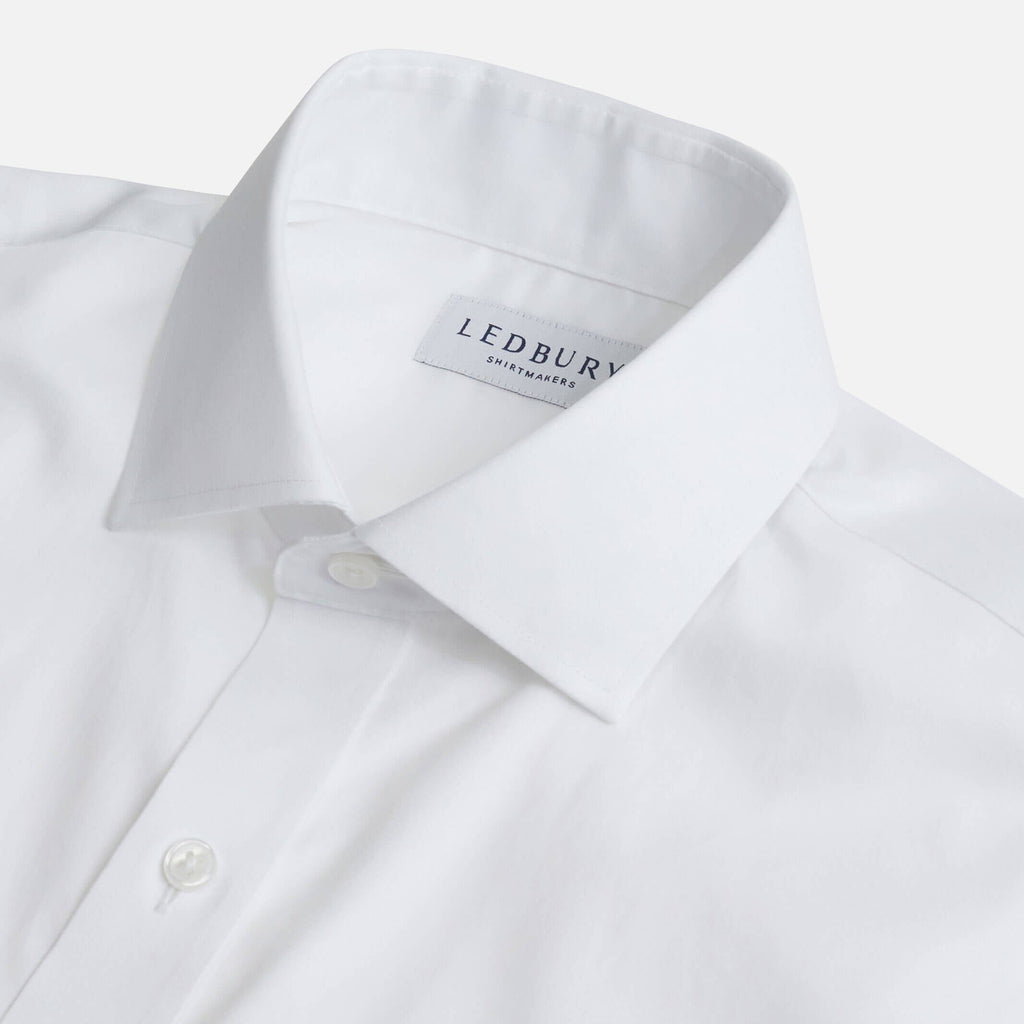 The White Winfield Fine Twill Custom Shirt Custom Dress Shirt- Ledbury