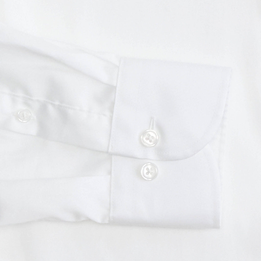 The White Winfield Fine Twill Custom Shirt Custom Dress Shirt- Ledbury