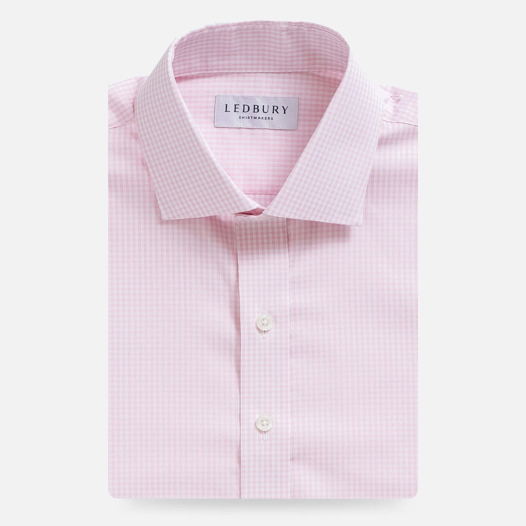 The Pink Kent Gingham Custom Shirt Custom Dress Shirt- Ledbury