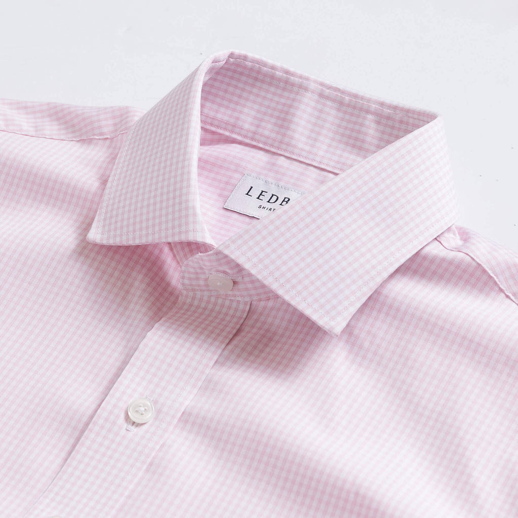The Pink Kent Gingham Custom Shirt Custom Dress Shirt- Ledbury