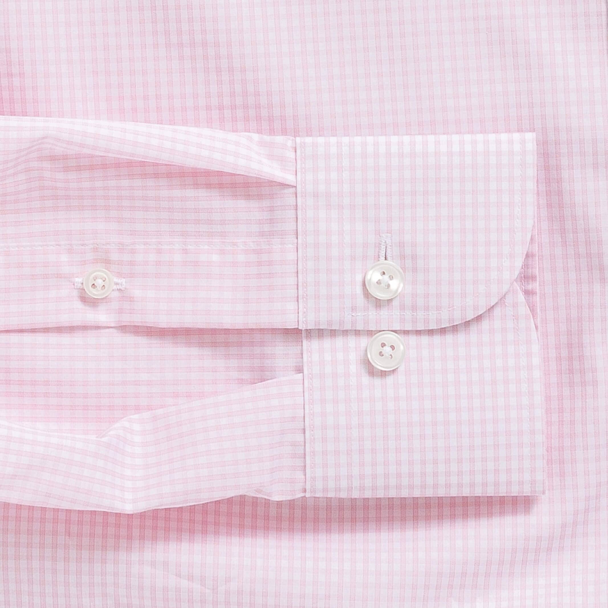 The Pink Kent Gingham Custom Shirt Custom Dress Shirt- Ledbury
