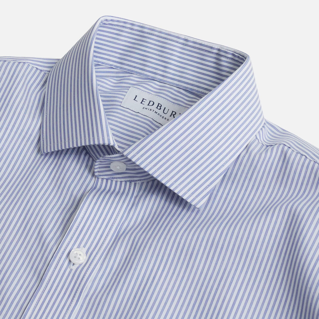 The Navy Kent Stripe Custom Shirt Custom Dress Shirt- Ledbury