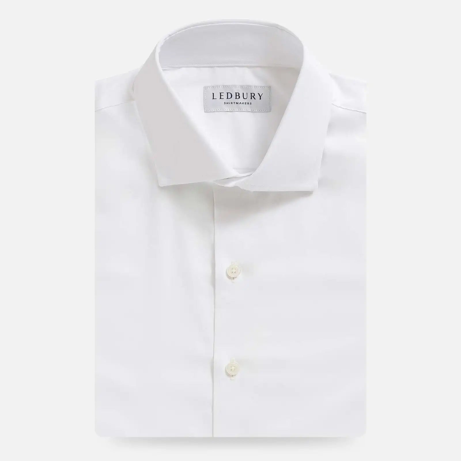 The White Journey Flex Performance with French Placket Custom Shirt Custom Dress Shirt- Ledbury