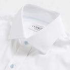 The White Journey Flex Performance with Light Blue Buttons Custom Shirt Custom Dress Shirt- Ledbury