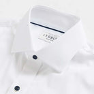 The White Journey Flex Performance with Navy Buttons Custom Shirt Custom Dress Shirt- Ledbury