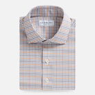 The Autumn Orange Journey Flex Performance Check Custom Shirt Custom Dress Shirt- Ledbury
