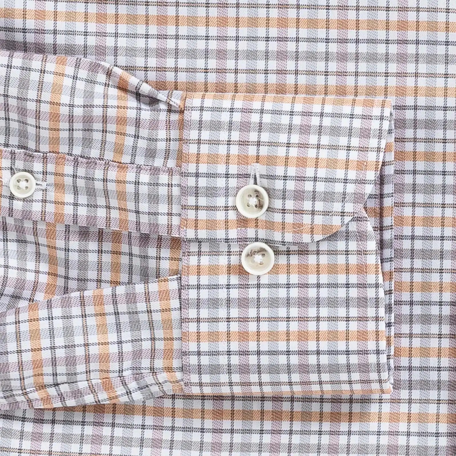 The Autumn Orange Journey Flex Performance Check Custom Shirt Custom Dress Shirt- Ledbury