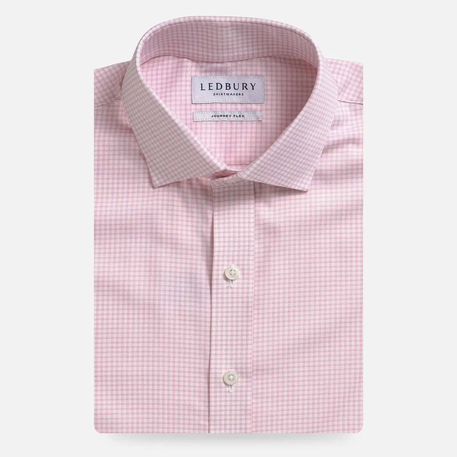 Pink gingham performance dress shirt – Ledbury Journey Flex custom fit