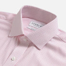 Pink gingham dress shirt collar detail – Ledbury Journey Flex reinforced collar