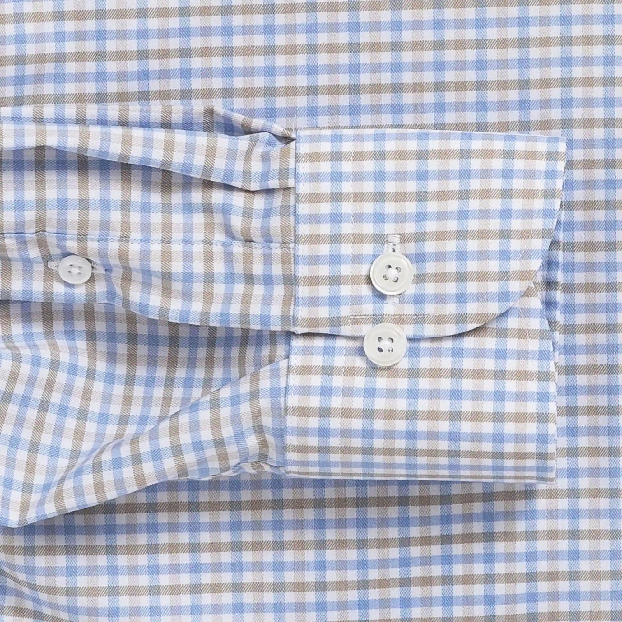 The Light Blue Journey Flex Performance Tattersall Custom Shirt Custom Dress Shirt- Ledbury