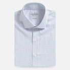 The Navy Journey Flex Performance Micro Check Custom Shirt Custom Dress Shirt- Ledbury