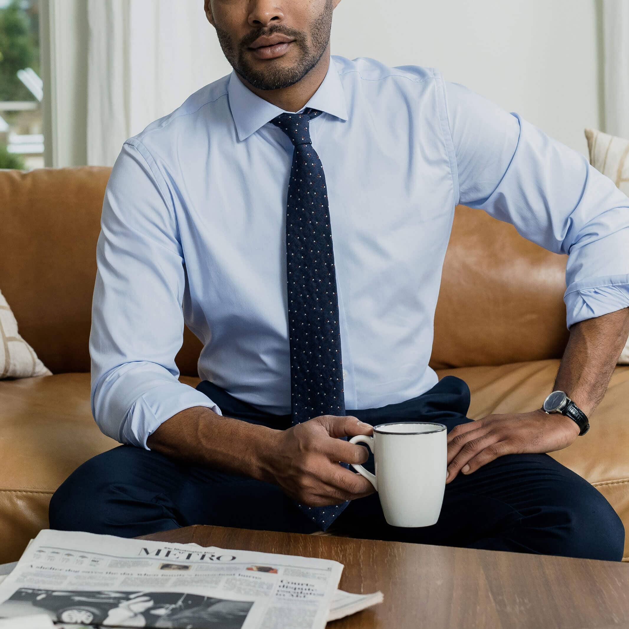 The Blue Journey Flex Performance Custom Shirt Custom Dress Shirt- Ledbury