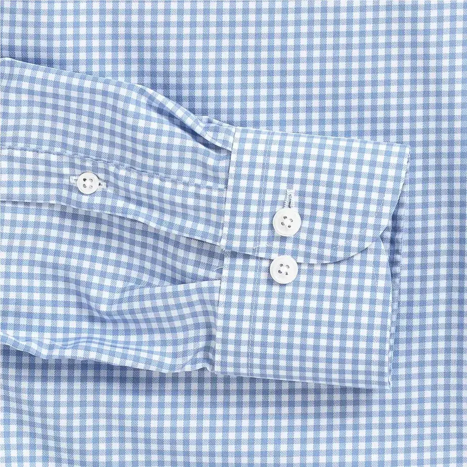 The Blue Journey Flex Performance Gingham Custom Shirt Custom Dress Shirt- Ledbury