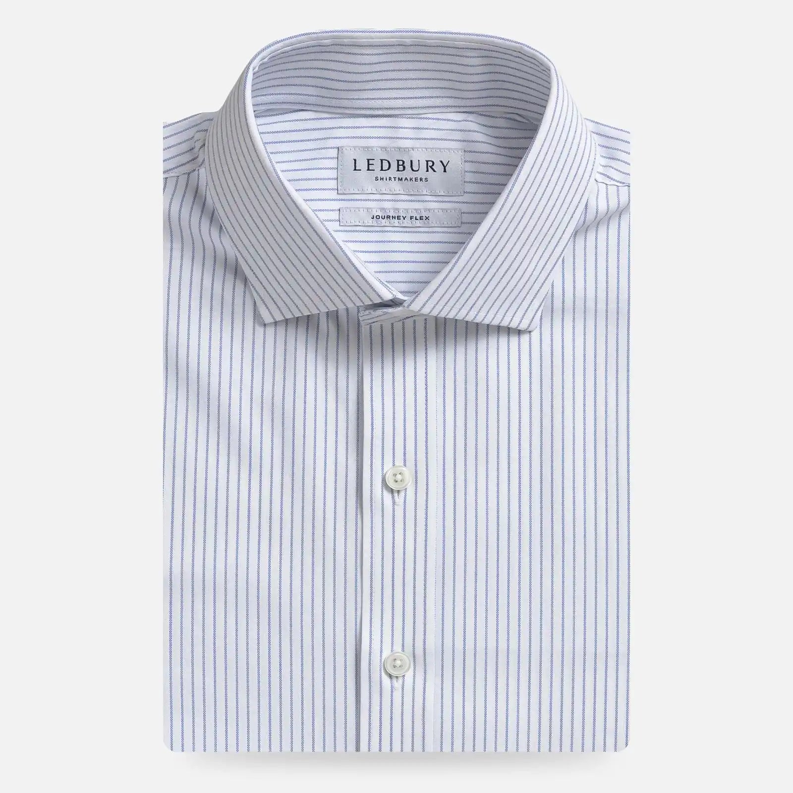Blue stripe performance dress shirt – Ledbury Journey Flex custom fit
