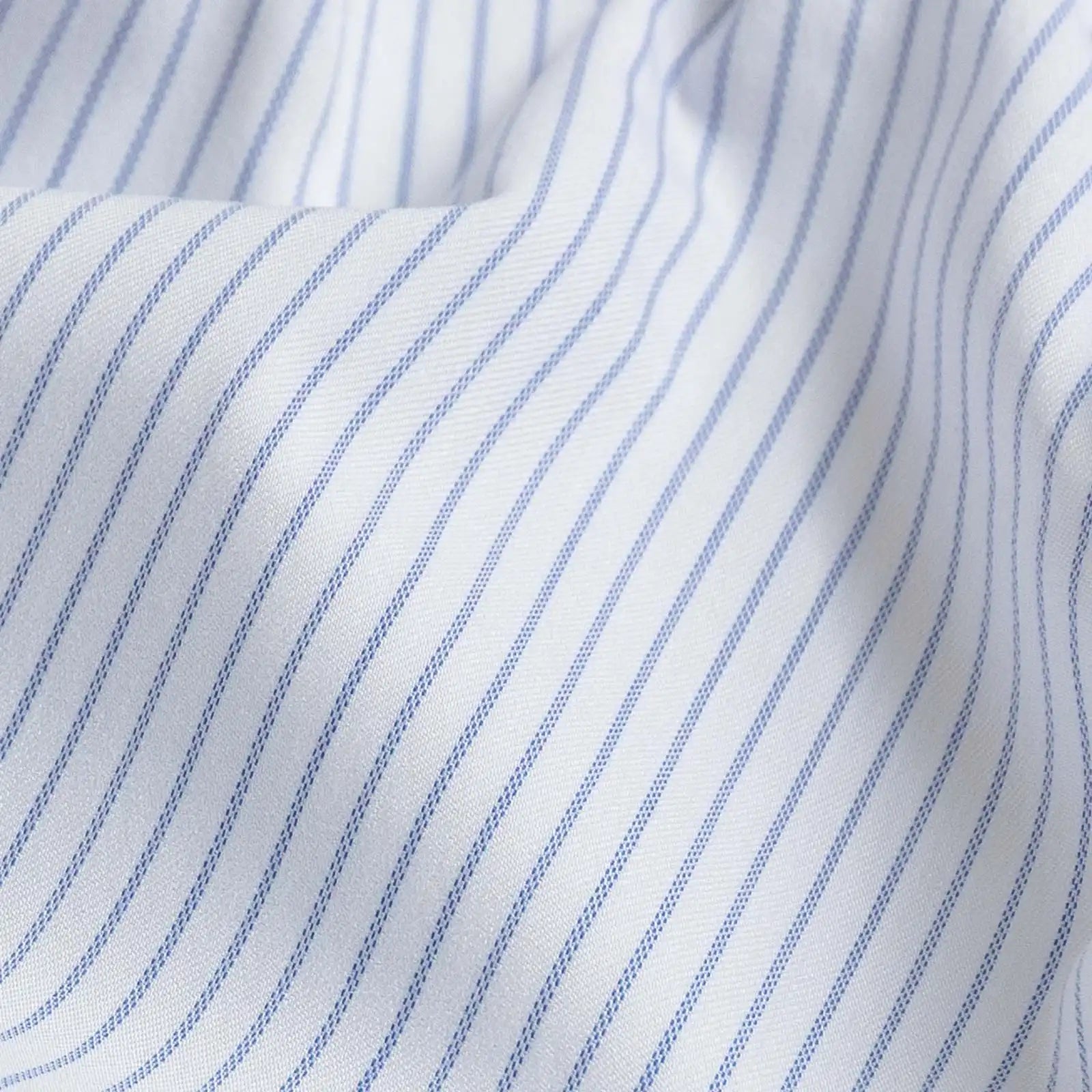 Blue stripe performance fabric close-up – Ledbury Journey Flex stretch material