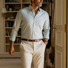 The Green Journey Flex Performance Tattersall Custom Shirt Custom Dress Shirt- Ledbury