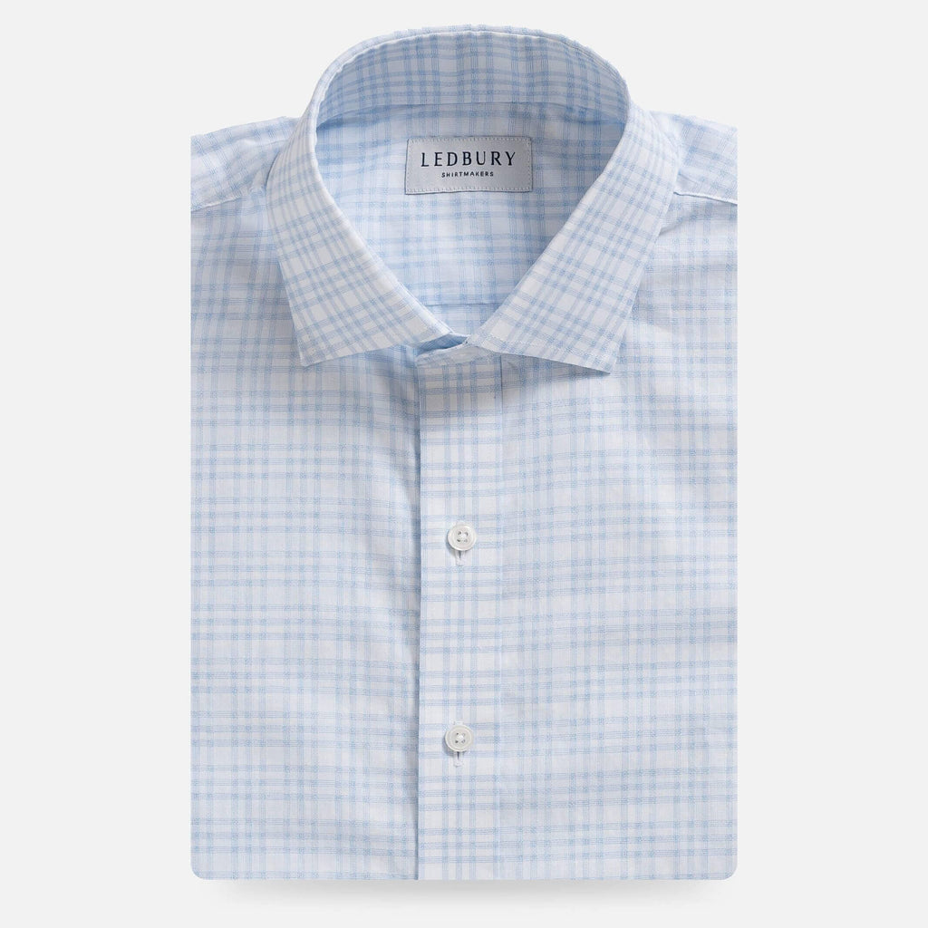 The Light Blue Ellis Plaid Custom Shirt Custom Casual Shirt- Ledbury