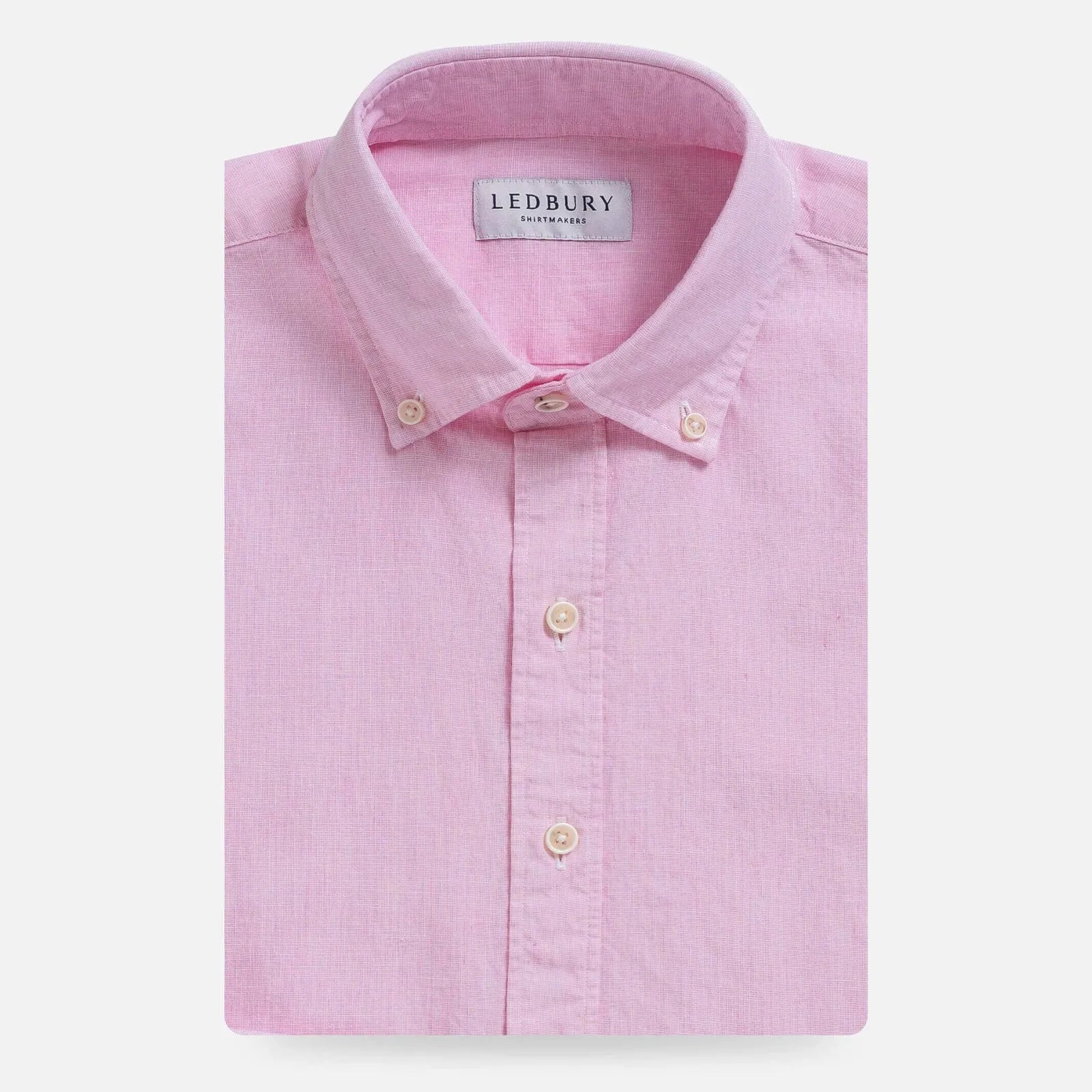 The Pink Barretto Cotton Linen Custom Shirt Custom Casual Shirt- Ledbury