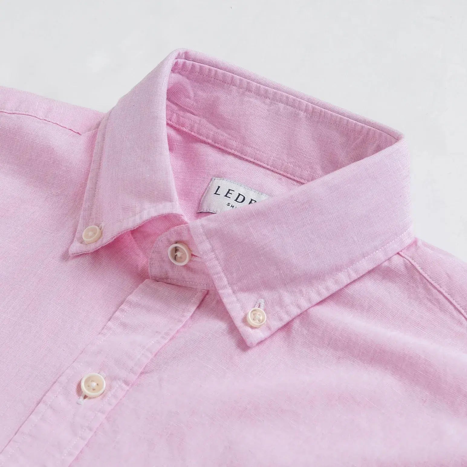 The Pink Barretto Cotton Linen Custom Shirt Custom Casual Shirt- Ledbury