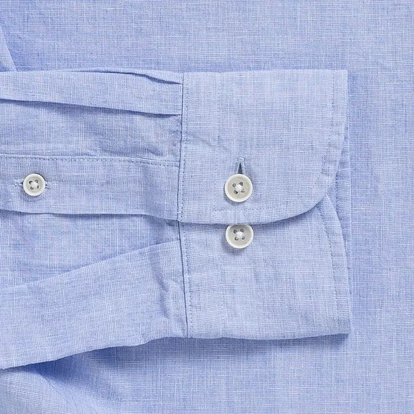The Light Blue Barretto Cotton Linen Custom Shirt Custom Casual Shirt- Ledbury