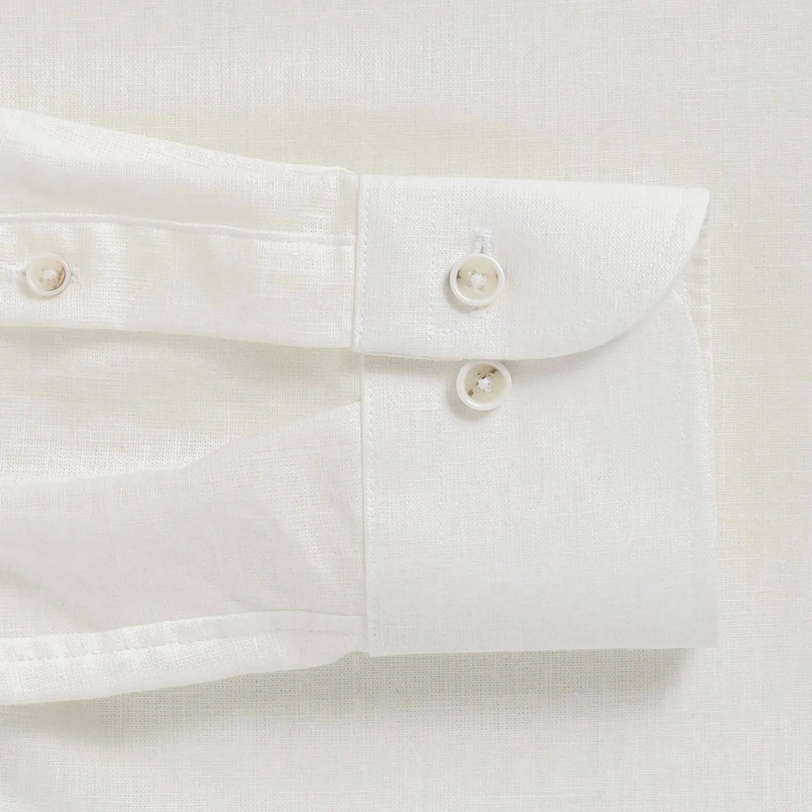Cream Sandoval oxford chambray shirt sleeve and cuff detail - Ledbury double button barrel cuff