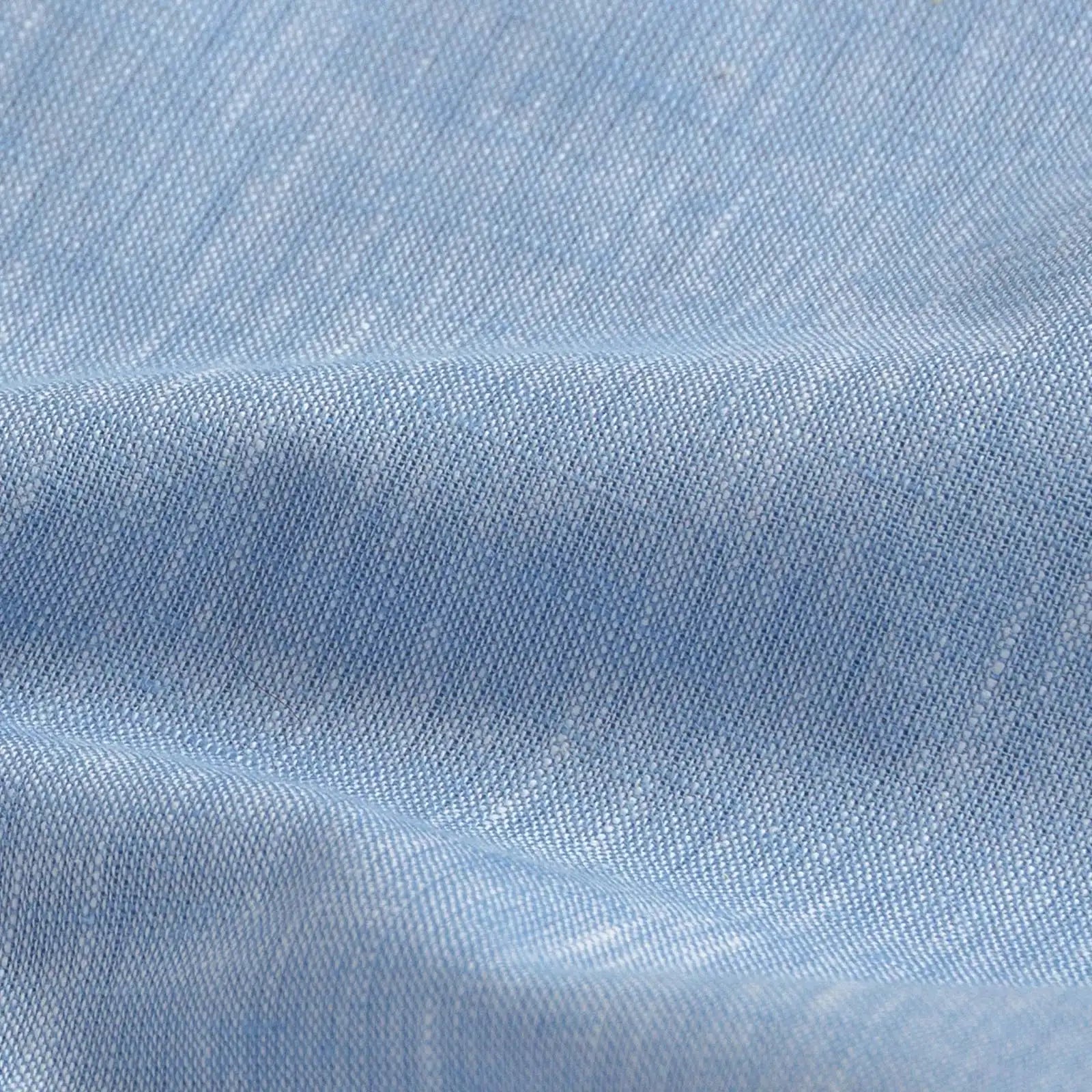 Light Blue Sandoval Oxford Chambray fabric close-up — slub cotton texture, Ledbury